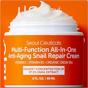 SeoulCeuticals Snail Mucin Moisturizer 97.5% - Korean Skin Care Snail Repair Cream - Day &
